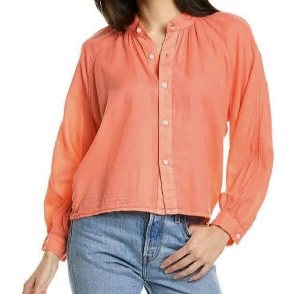 Mother Denim Sunburst Top Coral Red S